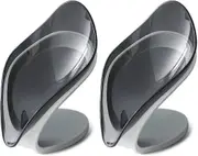 2 Pieces Soap Dish, Leaf Shape Soap Dish With Drain, Soap Tray For Bathroom, Kitchen, Keep
