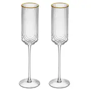 2pc Tempa Florence 230ml Champagne Flute White Wine Glass Drinking Set Clear
