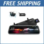 10'' HD Touch Screen Rear View Dash Cam with G-Sensor & 10m Rear Camera Cable