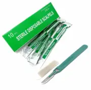 Disposable Scalpel Blades #10 Sharp Tempered Stainless-Steel Blades - Box 10 PCS