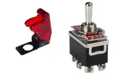 1 PC DPDT HEAVY DUTY TOGGLE SWITCH 20AMP@125VAC - TRANS-RED COVER # ST77/66-5018