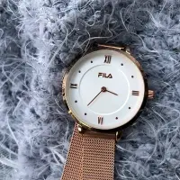在飛比找Yahoo!奇摩拍賣優惠-FILA斐樂手錶女士錶簡約小錶盤正品時尚防水復古氣質石英腕錶