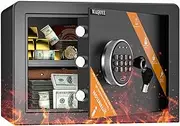 WASJOYE Cabinet Security Safe Box, Fireproof Home Lock Safe with Digital Keypad Safety Key Lock for Home Business Office Hotel Money Document Jewelry Passport Storage 13.78 x 9.84 x 9.84 inches