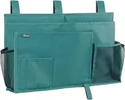 Surblue Bedside Caddy Hanging Bed Organizer Storage Bag Pocket for Bunk and Hospital Beds, College Dorm Rooms Baby Bed Rails, Camp 8 Pockets(Teal)