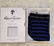 NEW Robert Graham Boxer Brief Small Blue Stripe Cotton/Modal Spandex NWT