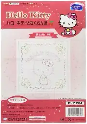 Olympus Silk Sashiko Kit Hello Kitty Flower Dishcloth White