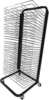 Classroom Art Drying Rack, One Side Folding Metal Clothes Drying Rack with 30 Shelves, Suitable for Technical Drawings, Paintings and Prints