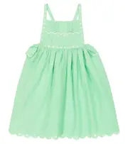 [Stella McCartney Kids] Stella McCartney Kids Embroidered linen and cotton dress Y 12 green