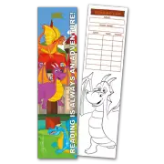 30 Dragons 'Reading is Always an Adventure!' Coloring Bookmarks with Reading Log