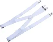 [STKARCV] Elastic Polyester Suspenders Men 4 Clips Vintage Men's Women Suspender Trousers Wedding Suspension For Skirts
