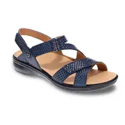 Revere Zanzibar Adjustable Sandal - Navy Snake