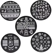 FRCOLOR Nail Stamping Christmas Templates Christmas Nail Plate Set for DIY Manicure