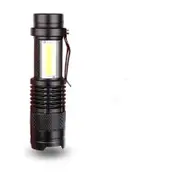 SK68 LED+COB 3Modes Front + Side Light USB Rechargeable Zoomable Mini LED Flashlight Suit
