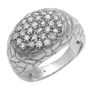 Men's Ring 14k White Gold With 1.0 ctw Clean Diamonds. Size 10.5 US. NEW