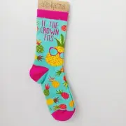 Women Boy Sock Crew Karma Crown Fits Pineapple Sunglasses Cotton Gift NWT NEW