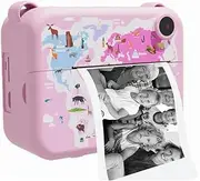 Binxind Digital Instant Camera with Print Paper Kids Child Selfie Video Camera Camcorder Camera Toy Kids,Light Pink