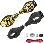YEYGRIEM Rip Stick Skateboard, Compact and Lightweight Ripstick Deluxe Junior Caster Board with Illuminating Wheels and 360 Degree Casters for More Excitement and Fun for Kids Adults, 29.1"*7.4"