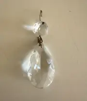 Pottery Barn Celeste Glass Faceted Replacement Crystals ~ Medium Double Crystal