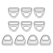 1" Adjuster Triangle with Bar Swivel Clip D Dee Ring Buckle, 10Pcs Silver