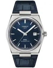 [Tissot] PRX Powermatic 80 T1374071604100 Automatic Watch In Blue Leather