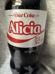 Share a Coke with Alicia 2025 Personalized Gift Coca~Cola Bottle 20oz Diet