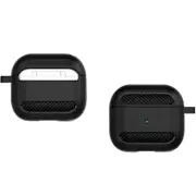 For AirPods 3rd Gen Case, Carbon Fibre Texture Protective Cover, Black