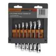 Craftright 7 Piece Stubby Ratchet Spanner Set / Silver