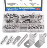 Glarks 156Pcs 6 Styles Shelf Pins Kit, Nickel Shelf Support Pegs, PVC Shelf Pins