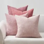 4 Packs Pink Decorative Throw Pillow Covers 22x22 Inch for Living Room Couch ...