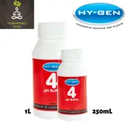Hy-gen pH Buffer 4 | Calibration Solution | 250mL | 1L | Hydroponics Guru