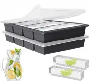 Silicone Ice Cube Trays Large for Whisky, Collins Ice Cube Mold Tray with Lid...