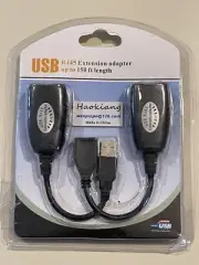 1 set USB-RJXT USB Over RJ45 Ethernet LAN Cat5e/6 Cable Extension Adapter Kit