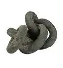 Coastal Clay Chain Link Sculpture Round Edges Rustic Distressed Finish Art