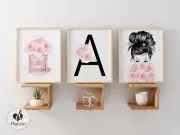 Coco Chanel, Designer, Fashion, Perfume, Initial, Teenage Girl, prints, wall art