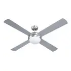 Devanti 52'' Ceiling Fan LED Light Remote Timer 3 Speed 70W Silver