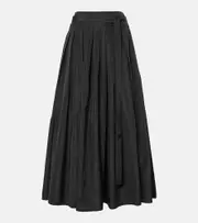 ['S Max Mara] 'S Max Mara Gea pleated taffeta maxi skirt UK 12 black