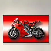 Display Frame for Lego Technic Ducati Panigale V4 S Motorcycle Building Set for Adults,Building Blocks Display Board for Lego 42202- Gifts for Lego Lovers,Size:65x40cm(No Model) (red)