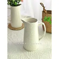 在飛比找ETMall東森購物網優惠-DANQi Garden 出口訂單歐式浮雕涼水壺陶瓷花瓶白色