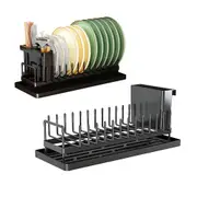 Dish Drying Rack Plate Rack Storage Rack with Water Tray for Kitchen Counter