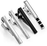 [KUHBDIE] Men's Short Silver Tie Clip Set Collar Clip Tie Clip