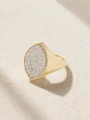 [Yvonne Léon] Yvonne Léon - Chevalière Marquise 18-karat Gold Diamond Signet Ring - Silver - 3 3 Silver