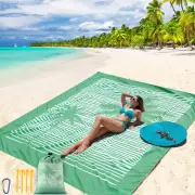 Beach Blanket Waterproof Sandproof Beach Mat 79" X 83" /10'x9'for 2-8 Adults,