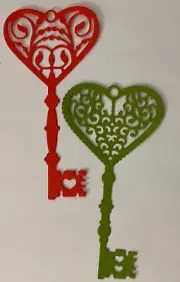 HEART FILIGREE KEY Die-Cu(4pc)Steampunk•Skeleton Key•Lock •Victorian•Decorative