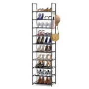 10 Tiers Tall Shoe Rack 20-25 Pairs Boots Organizer Storage Sturdy Narrow Shelf