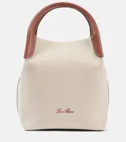 [Loro Piana] Loro Piana Bale Small leather-trimmed canvas tote bag One Size beige