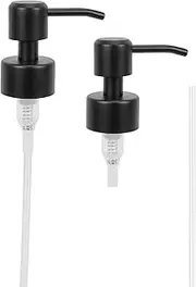 Luabue Pack of 2 Soap Dispenser Pump Head Stainless Steel Soap Pump Black Soap Dispenser Replacement Pump for 28 mm Thread Bottle Soap Dispenser Liquid Soaps Shampoos Detergent