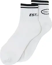 [Callaway] C25193104 Men's Antibacterial Deodorant Short Socks (Line Pattern, Functional Material EZ DRY), Golf Socks