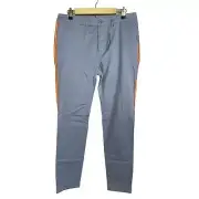 Asos Button Fly Light Blue Orange White Striped Men's Pants size 34x34