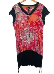 Taking Shape TS Plus Size 18 Black Pink Chrissy Tunic Sheer Top New RRP $120