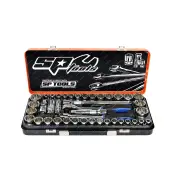 SP Tools 41Pcs 1/2" Drive Socket Set - 12 Point Metric SAE Spark Plug Cr-V Steel